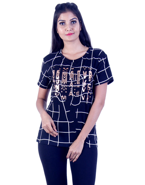 Black and gold Patterned Tshirt