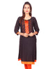 Black Pure Rayon Embroidered  Straight Cut Long Sleeve Kurti from Joshuah