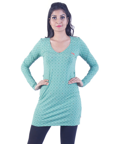 Pale green dotted Long tunic